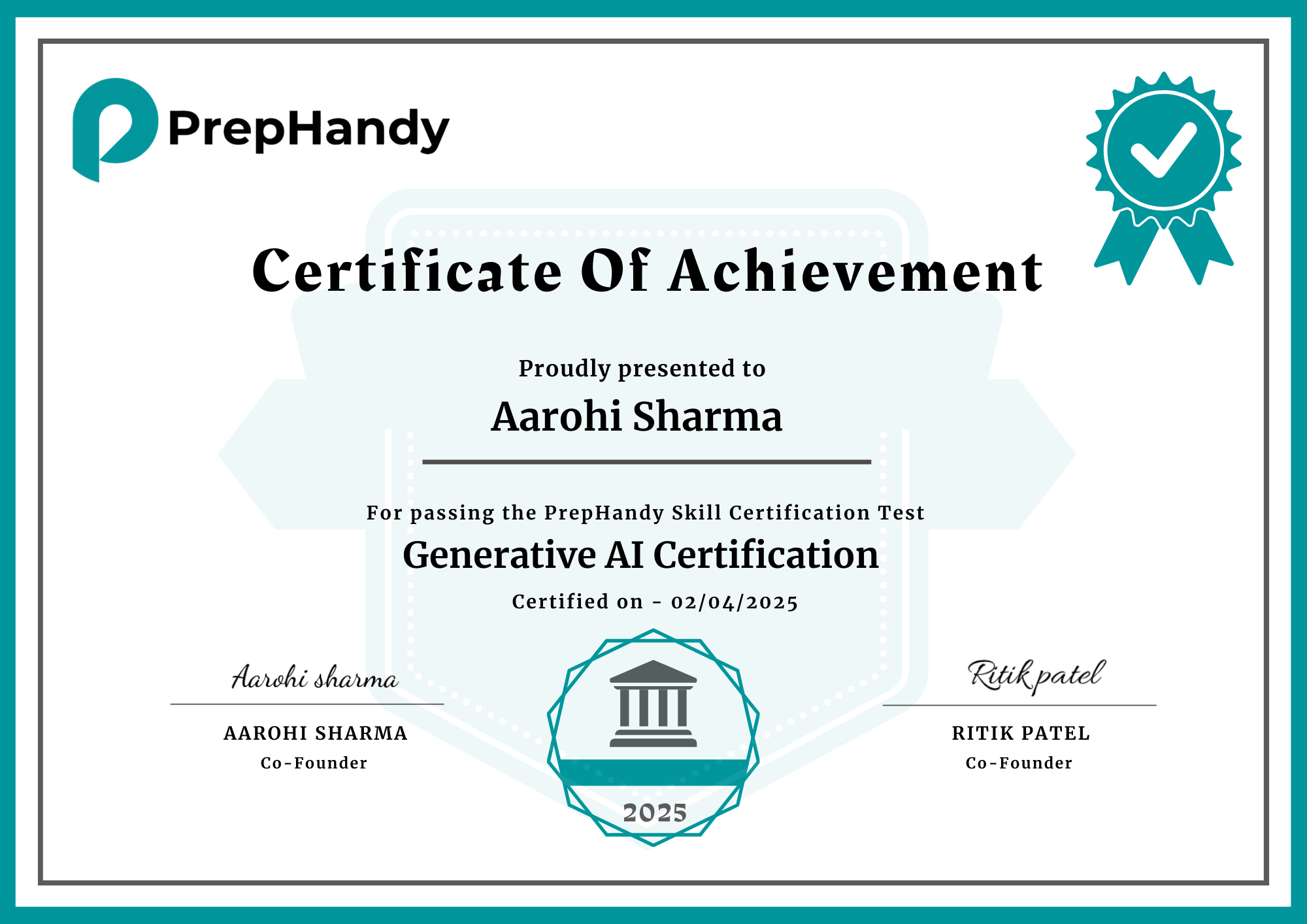 Internship Certificate